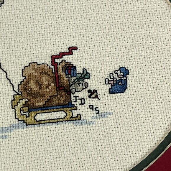 Vintage Christmas Santa Claus & Sleigh w/ Toys 1995 14" x 11" Holiday - Picture 7 of 12